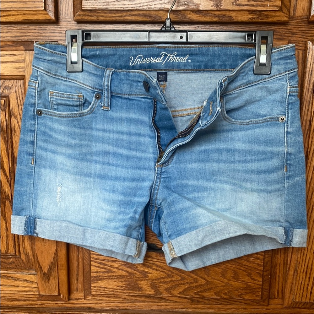 Universal Thread Blue Jean Shorts with Cuffed Hem